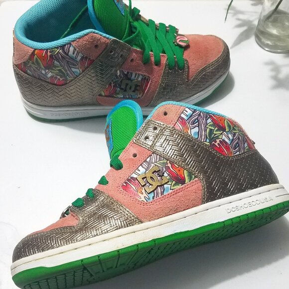 Rare DC x Miami Ink Peach Basket Skate Shoes - Picture 1 of 12